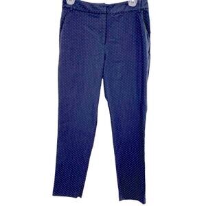 OVI Small Blue & White Polka Dots Straight Leg Skinny Pants